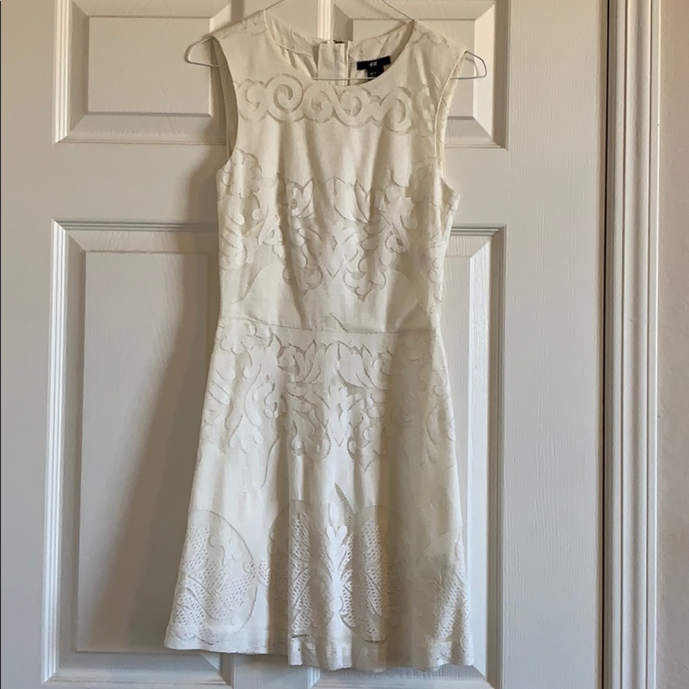 Lace white mini dress